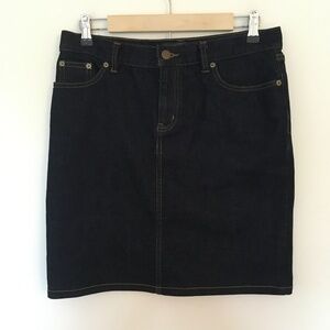 LRL Ralph Lauren Jeans Co. Denim Skirt Women's 6P Petite Blue Dark Wash